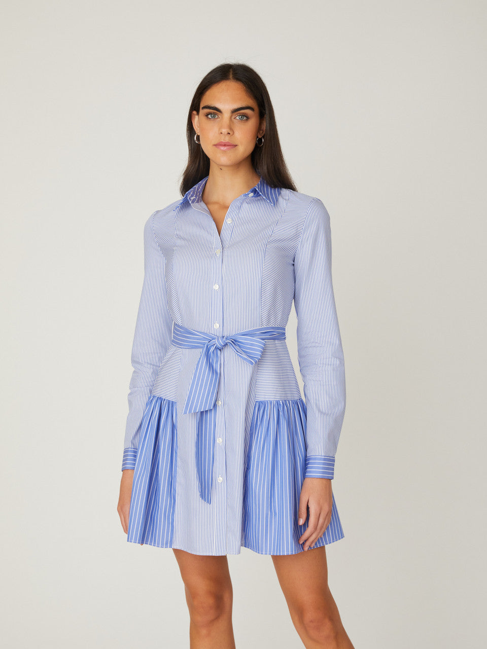 Kaia Dress in French Blue/Optic White