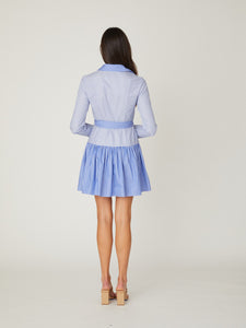 Kaia Dress in French Blue/Optic White