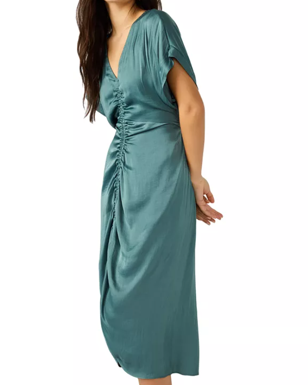 Aimee Dress in Dusty Teal