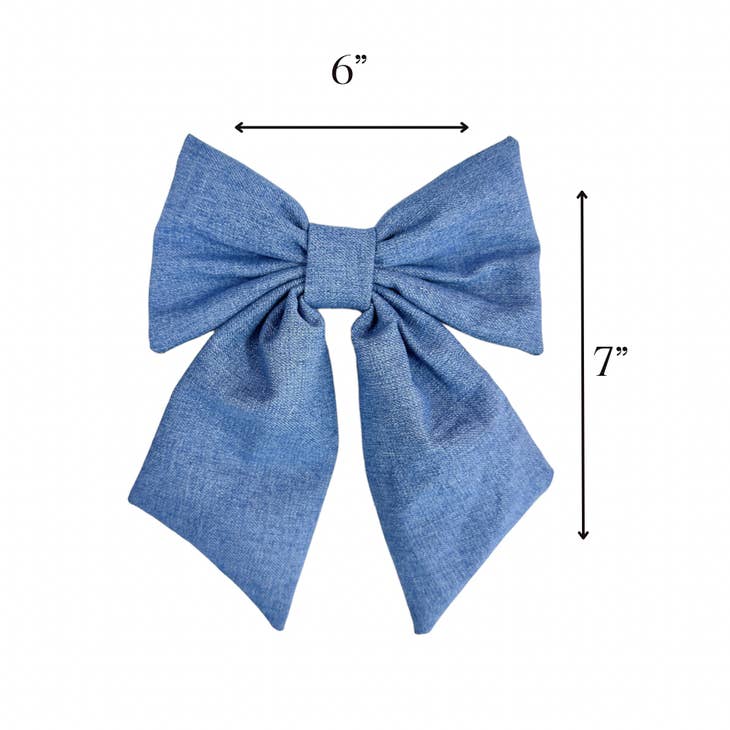 Denim Hair Bow