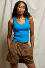 Load image into Gallery viewer, Blondie Rib Tank in Cobalt
