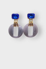 Load image into Gallery viewer, Oculus Strass Post Earring in Grey
