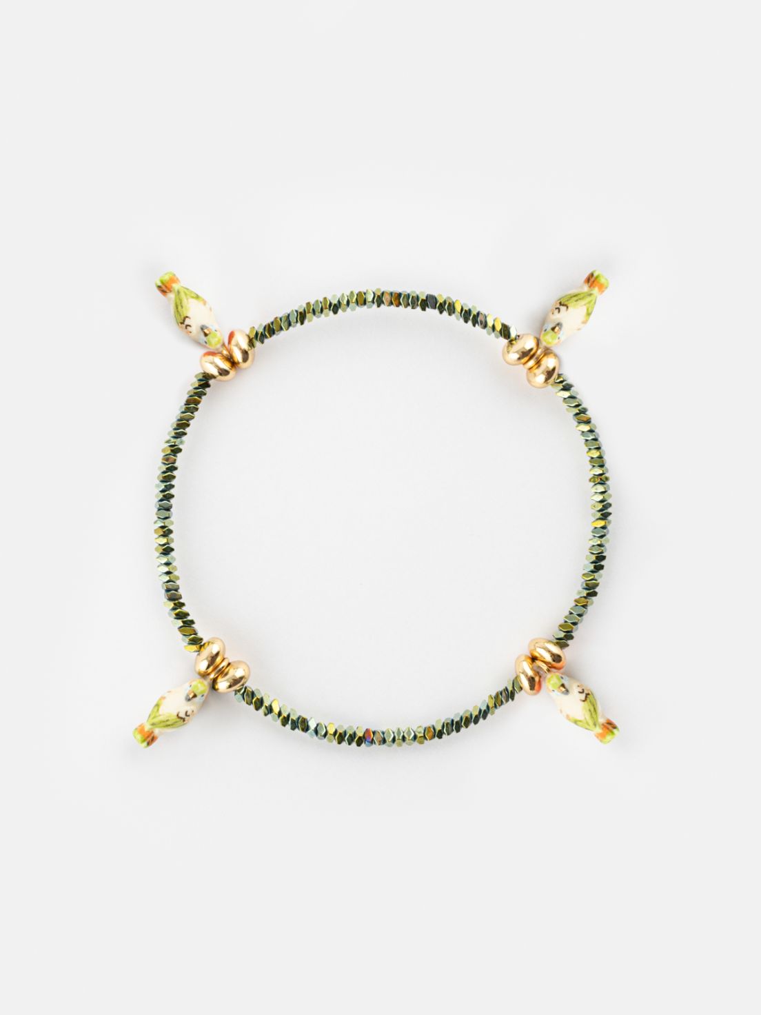 Budgerigars w/ Hematite Beads Bracelet