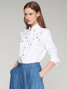 Embroidered Petra Shirt in Punto Blanco