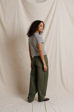Load image into Gallery viewer, Carter Cotton Jersey Striped Tee in Natural/Black Stripe
