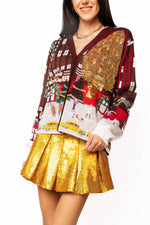 Load image into Gallery viewer, Rockefeller Center Button Up Cardigan in Multi
