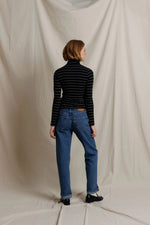 Load image into Gallery viewer, Cindy Striped Turtleneck in Black/Natural
