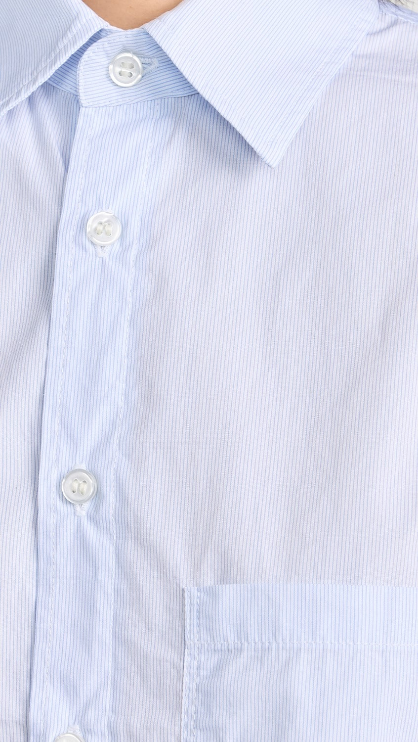 Nia Puff Sleeve Crop Shirt in Marsden Stripe