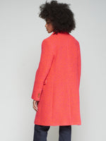 Load image into Gallery viewer, Aricia Diagonal Striped Wool Long Coat in Pink and Orange
