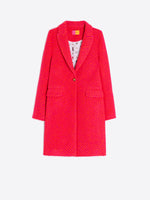 Load image into Gallery viewer, Aricia Diagonal Striped Wool Long Coat in Pink and Orange
