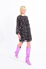 Load image into Gallery viewer, Long Sleeve Mini Dress in Purple Amy
