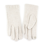 Load image into Gallery viewer, Pearl Embellished Gloves in Beige Heather
