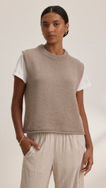 Load image into Gallery viewer, Paola Cap Sleeve Sweater Vest in Mink
