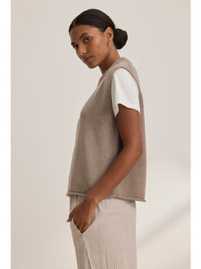 Paola Cap Sleeve Sweater Vest in Mink