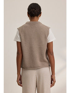 Paola Cap Sleeve Sweater Vest in Mink