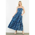 Load image into Gallery viewer, Fish Print Tiered Dress in Navy
