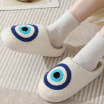 Load image into Gallery viewer, Blue Evil Eye Cozy Slippers
