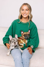 Load image into Gallery viewer, French Bulldog Sweatshirt in Green
