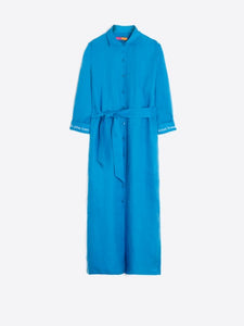 Antonella Dress in Blue Linen