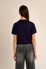 Load image into Gallery viewer, Tea House Knit Sweater in Navy

