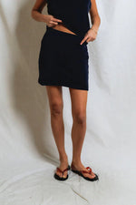 Load image into Gallery viewer, Emery Loop Terry Mini Skirt in Navy
