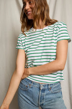 Load image into Gallery viewer, Everett Stripe Tee in Grass Stripe

