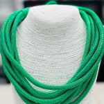 Load image into Gallery viewer, Solid 8-Strand Rope Necklace in Kelly Green
