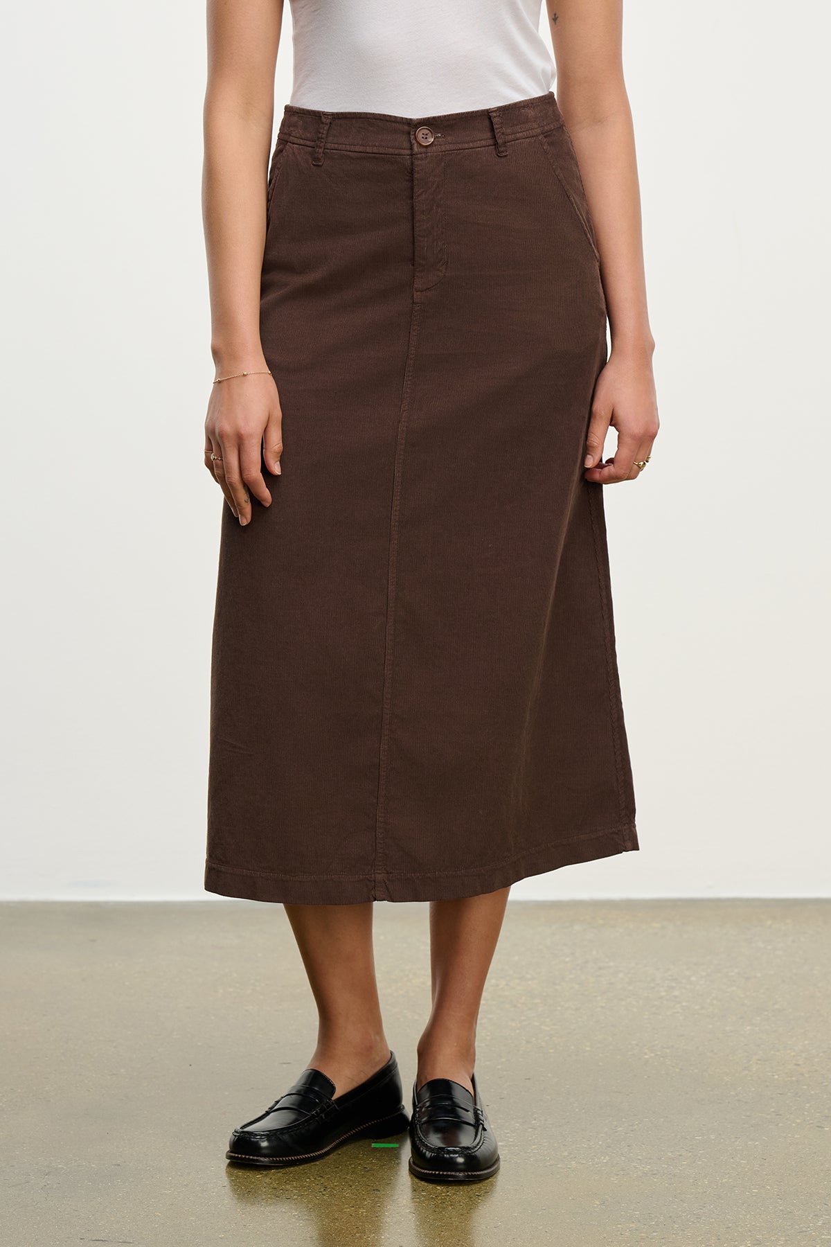 Fia Corduroy Midi Skirt in Mallard