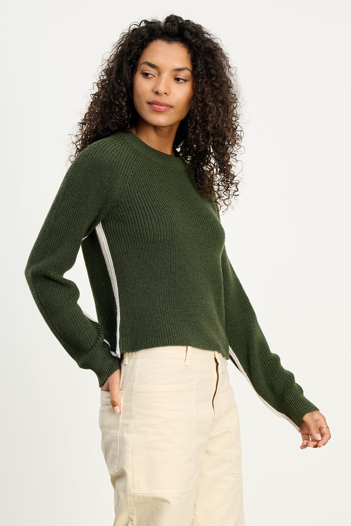 Savannah Long Sleeve Crew Neck in Pine
