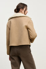 Load image into Gallery viewer, Amara Reversible Sherpa Jacket in Sand
