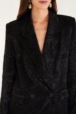 Load image into Gallery viewer, Leopard Jacquard Blazer in Black
