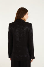 Load image into Gallery viewer, Leopard Jacquard Blazer in Black
