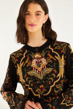 Load image into Gallery viewer, Majestic Hearts Knit Cardigan in Black
