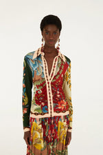 Load image into Gallery viewer, Lunar Boho Multicolor Jersey Blouse
