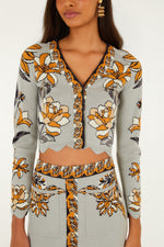 Load image into Gallery viewer, Stained Glass Knit Cardigan in Grey
