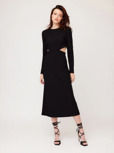 Cutout Midi Dress in Black