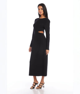 Cutout Midi Dress in Black