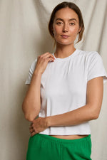 Load image into Gallery viewer, Fitz Ribbed Boxy Crew Tee in White
