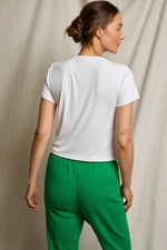 Load image into Gallery viewer, Fitz Ribbed Boxy Crew Tee in White
