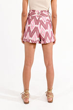 Load image into Gallery viewer, Batik Pattern Paper Bag Shorts in Pink Anju
