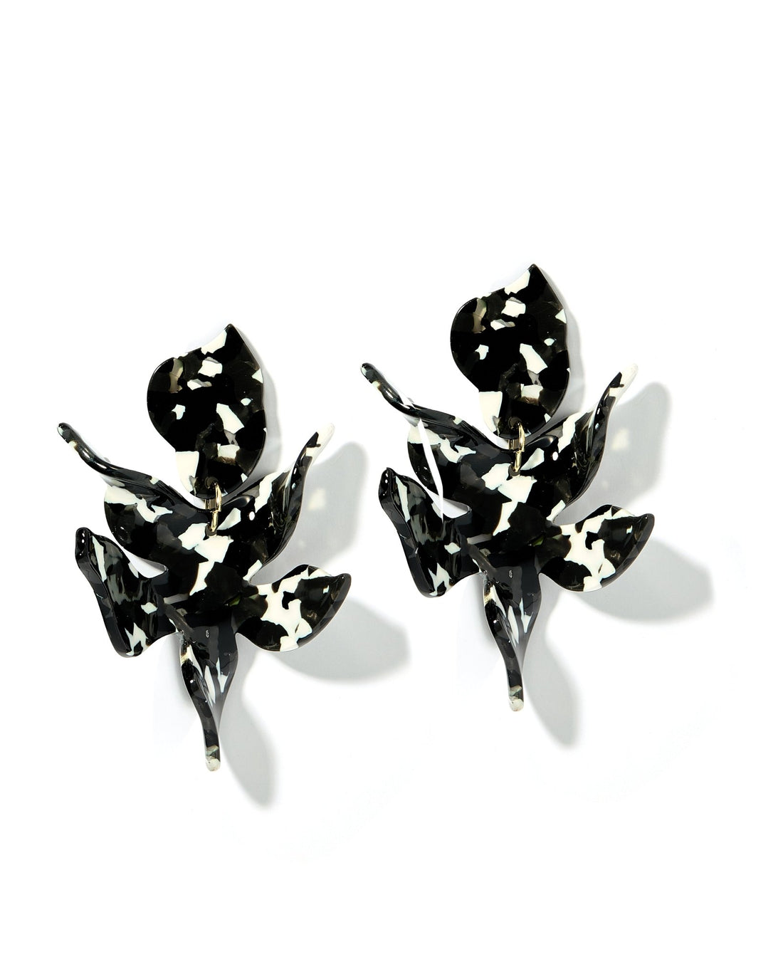 Flora Earrings in Black & White