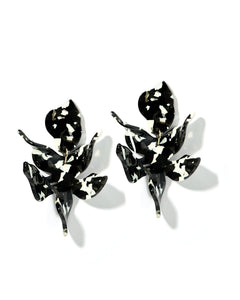 Flora Earrings in Black & White