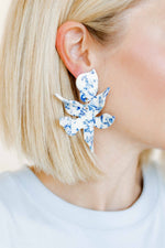 Load image into Gallery viewer, Flora Earrings in Blue China
