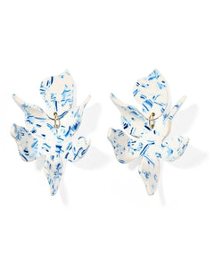 Flora Earrings in Blue China