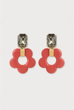 Load image into Gallery viewer, Florem Strass Post Earrings in Coral
