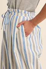 Load image into Gallery viewer, Striped Wide Leg Pants in Blue
