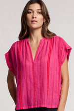 Load image into Gallery viewer, Tallulah Cap Sleeve Top in Pink/Red
