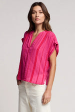 Load image into Gallery viewer, Tallulah Cap Sleeve Top in Pink/Red
