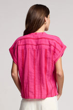 Load image into Gallery viewer, Tallulah Cap Sleeve Top in Pink/Red
