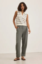 Load image into Gallery viewer, Nayla Sleevless Knit Top in Milk/Blue
